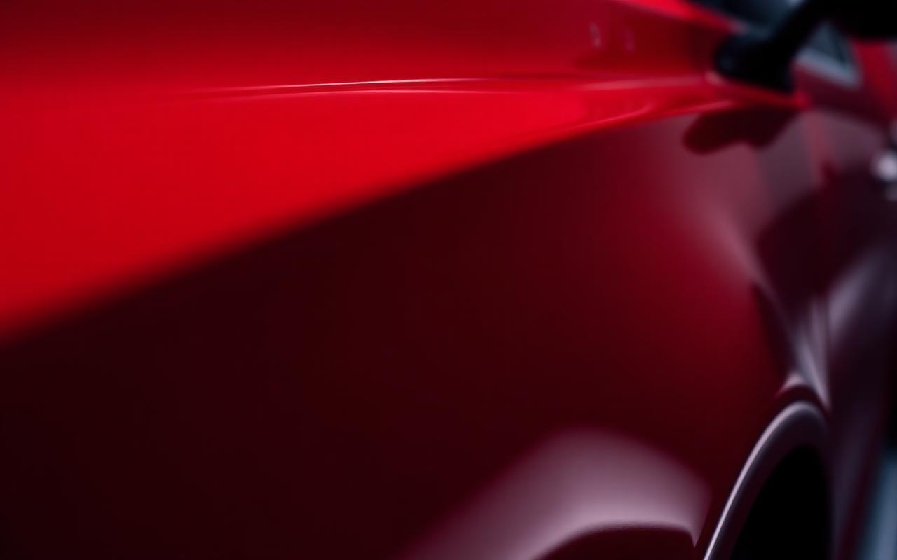 Glossy red paint detail